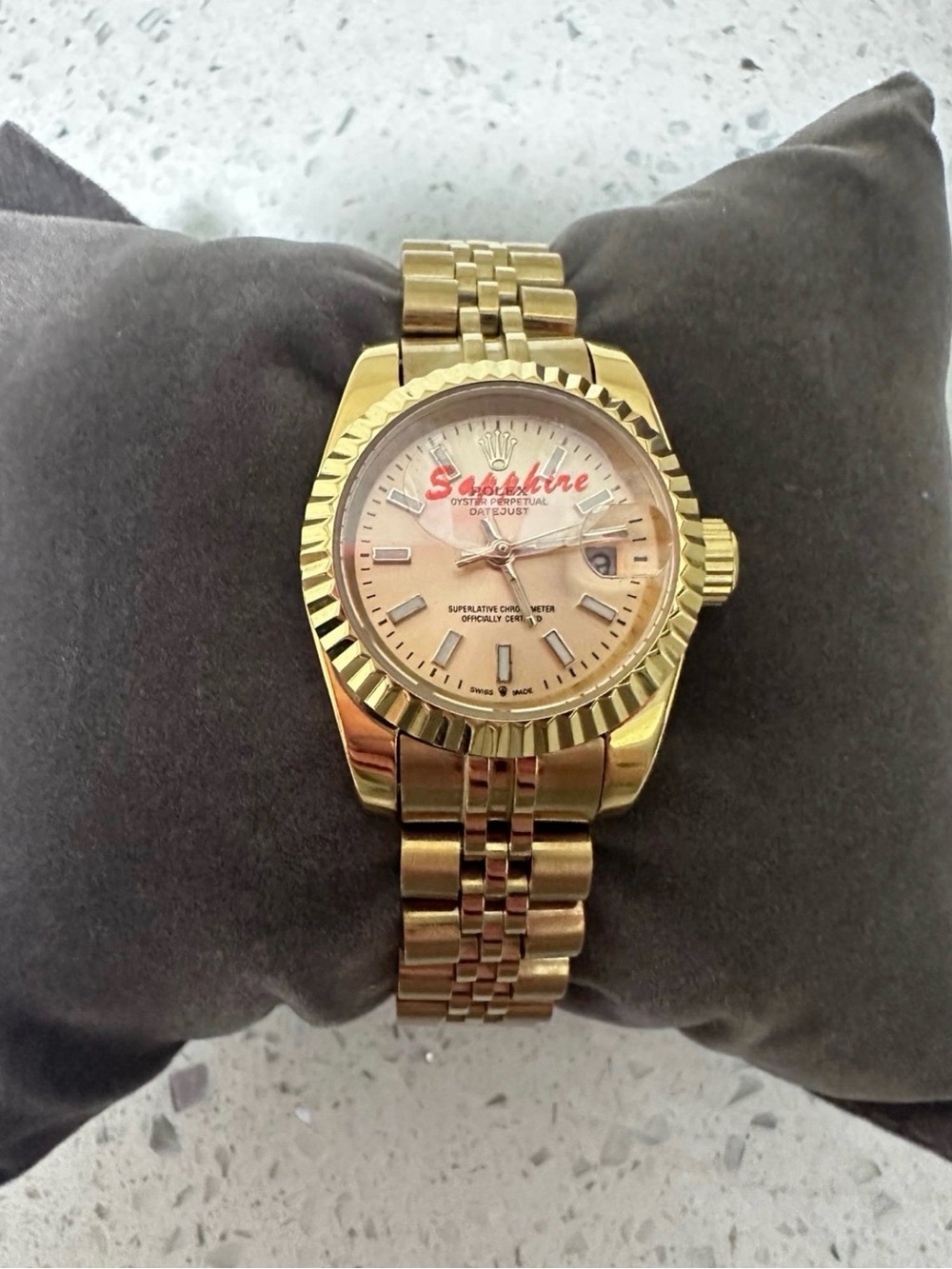Sapphire Gold-Tone Women's Watch - Elegant Bracelet Style
